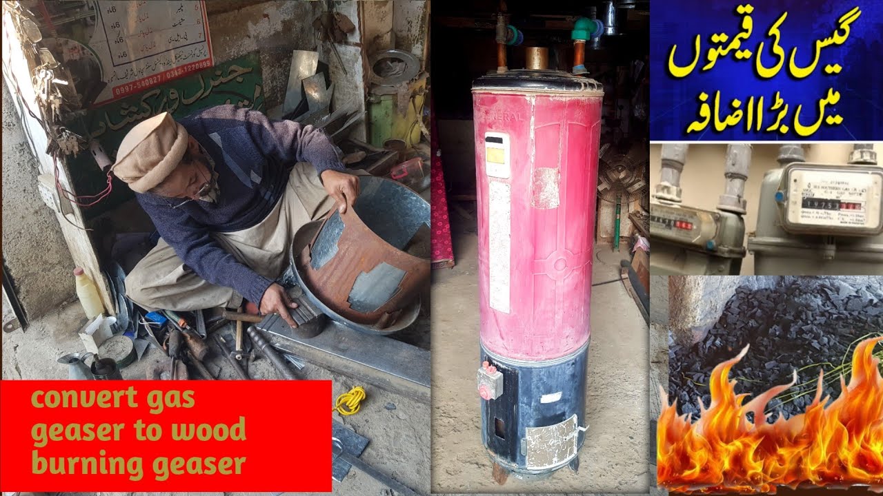 Save money! Smart worker converted gas geaser to woood burning geaser.
