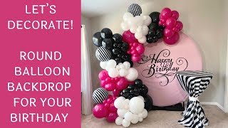 Hot Pink Round Balloon Backdrop For A Birthday Party | TimeLapse Balloon Garland Setup