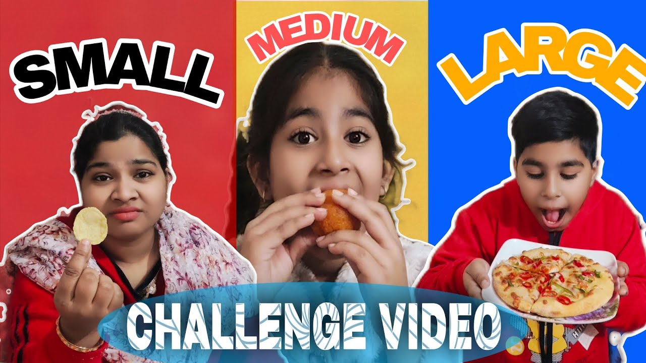 Big Small Medium Food 🥑 challenge ll 😊 who was winner 🏆 ll Family Comedy video ❤️ Ahmad ki Ayesha ll