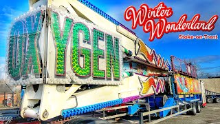 Funfair Ride Build Up Video  'OXYGEN' KMG Speed  Winter Wonderland Stoke