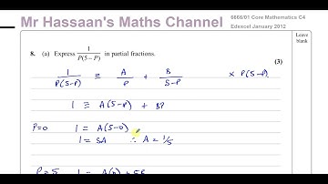 6666/01 Edexcel C4 (GCE) January 2012 GCE Q8 Partial Fractions, Differential Equations