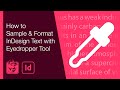 How to Sample and Format InDesign Text with Eyedropper Tool