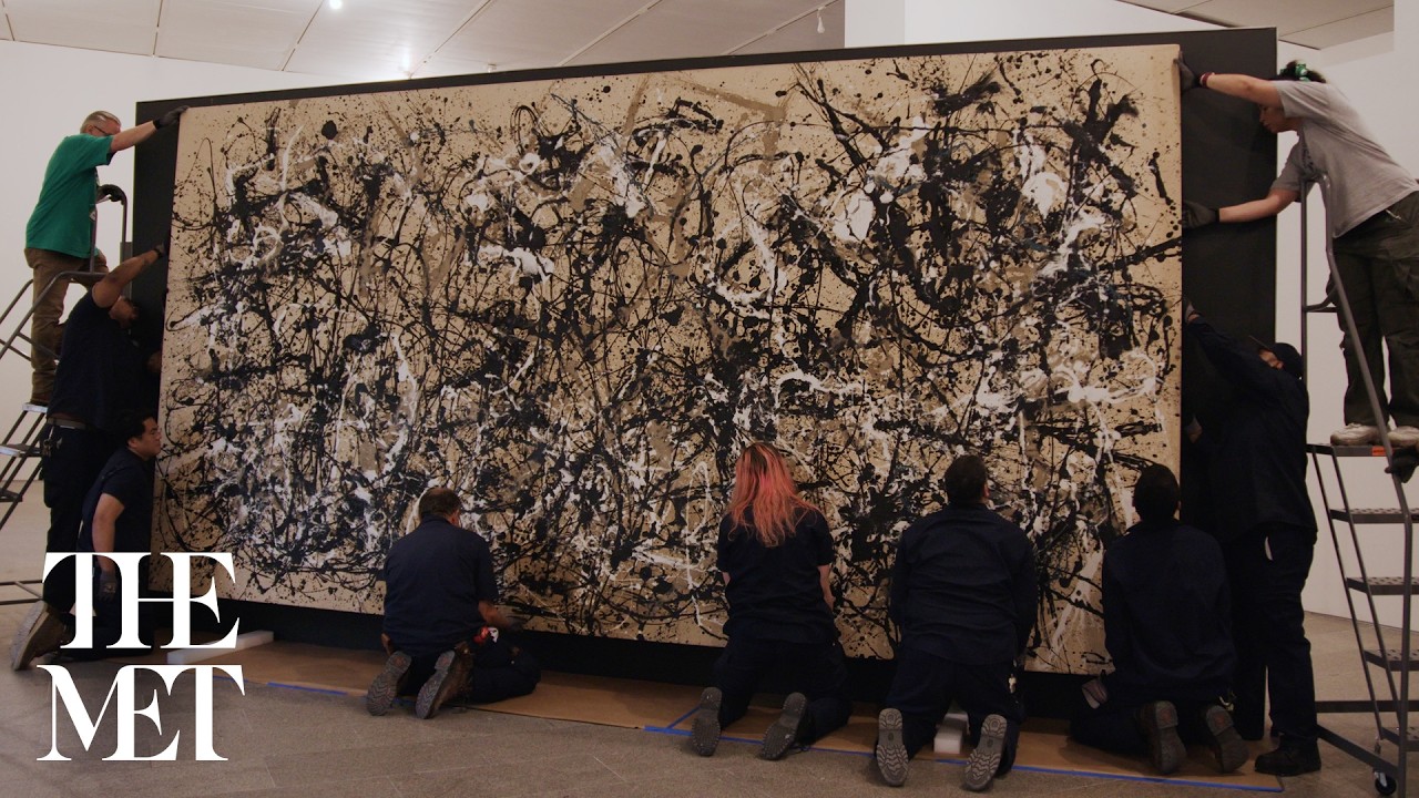 絵画 rhythm Installing Jackson Pollock's Autumn Rhythm: Number 30, 1950 - The