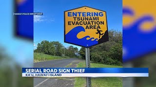 Serial sign thief steals dozens of signs off Big Island roadways