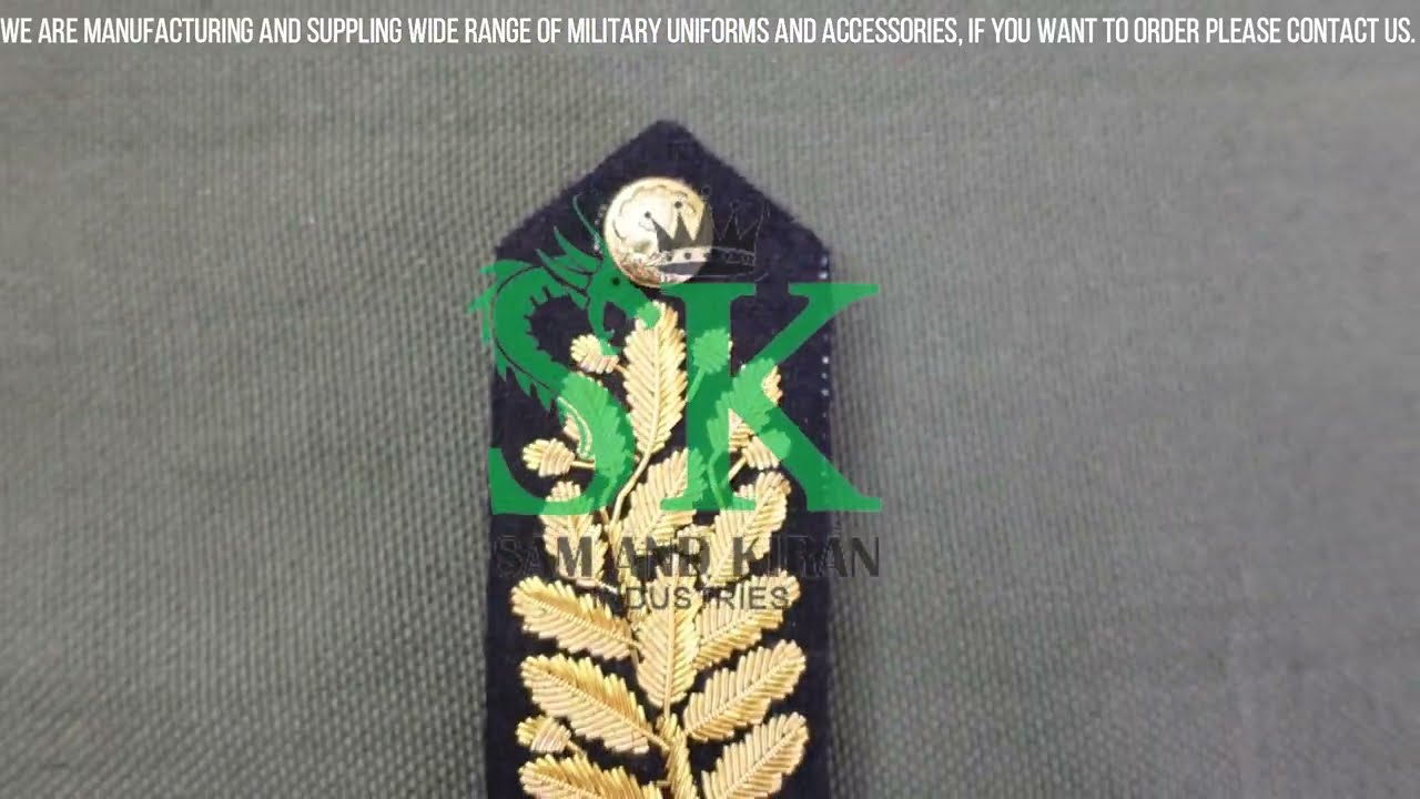 Bullion Hand Embroidered OEM Gorget Collar Patch, Uniform Blazer Badges Suppliers