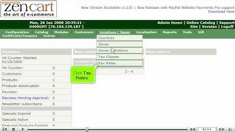 Configure sales tax in ZenCart | ZenCart Sales Tax