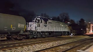 Future Amtrak EMD, several Chessie and Conrail boxcars on CSX mixed freight train