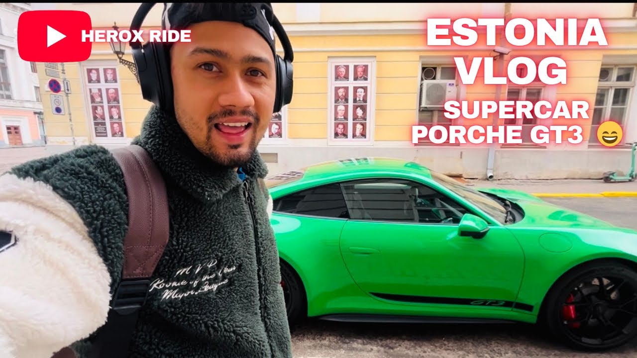 Europe 🇪🇪 Estonia Tartu city ko old town ghumdai supercar porche gt3 😍 estonia vlog