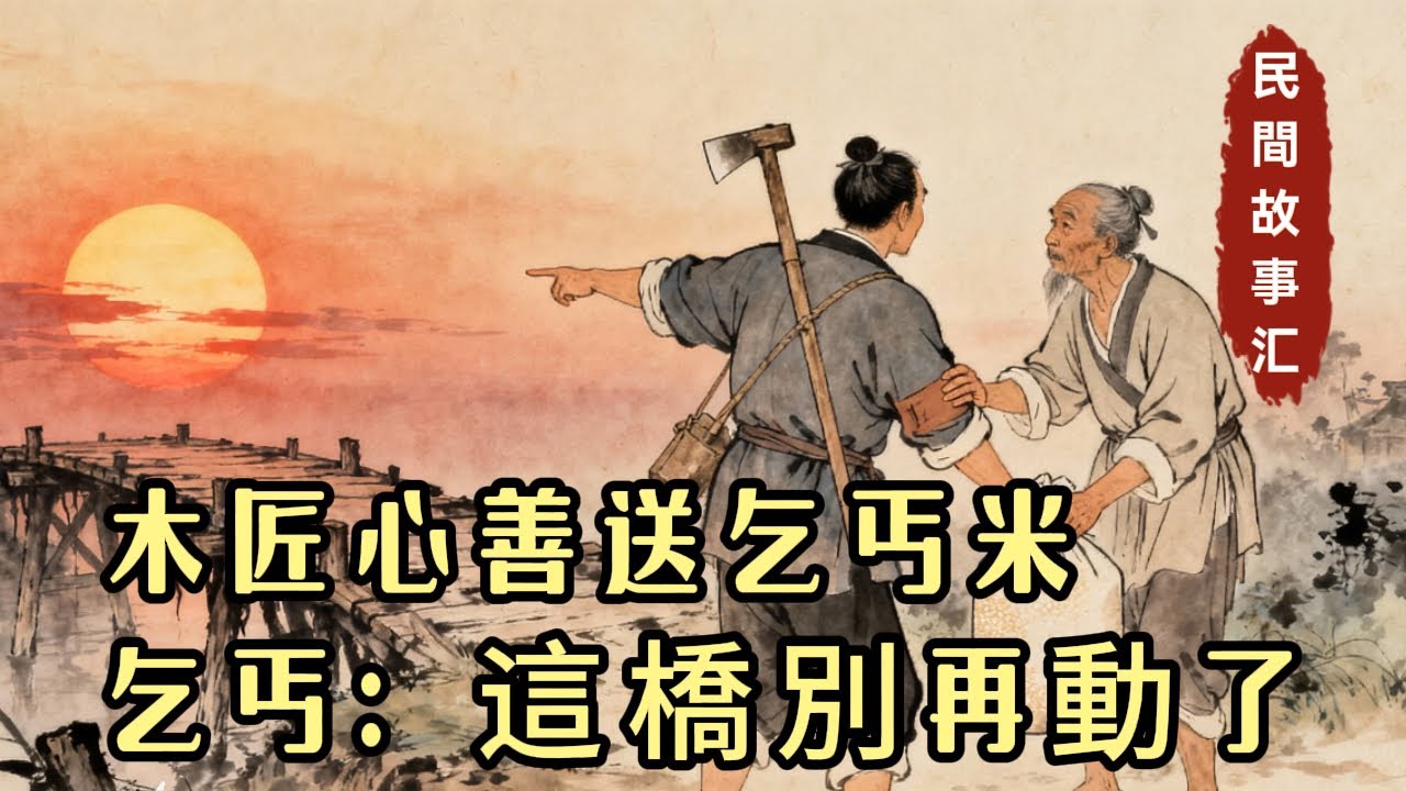木匠好心給乞丐一袋米。乞丐卻警告他說：木橋不能再修了！結局讓人解氣！「民間故事匯」#民間故事