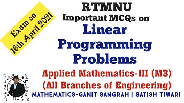 Linear Programming Problems | Multiple Choice Questions (MCQ) | RTMNU | Mathematics-III (M3)