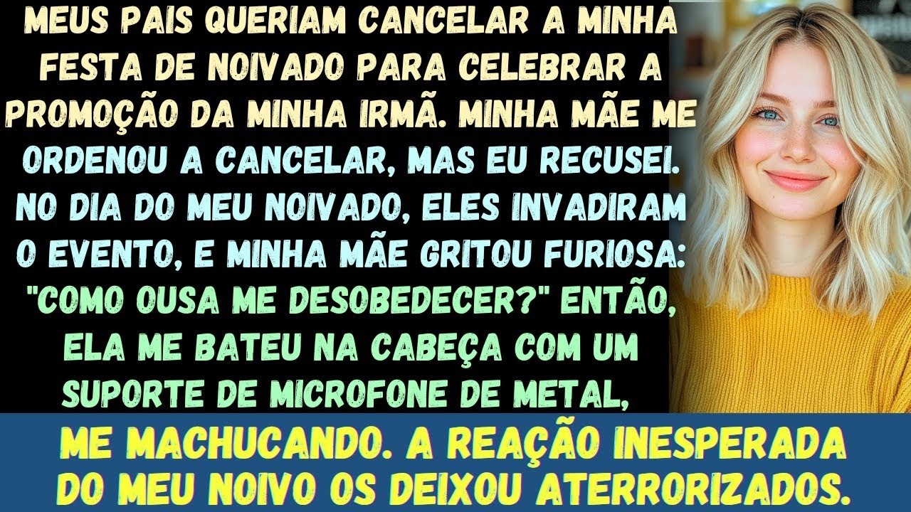Minha mãe me bateu com um suporte de microfone pesado para arruinar o meu noivado, mas meu noivo sur
