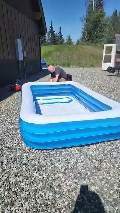 QUICK HACK TO BLOW UP #INFLATABLE POOL IN LESS THAN 2 MINUTES USING AIR - How To Blow Up A Pool With An Air Compressor
