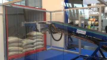 RobLog Industrial Demonstrator (CeMAT 2014) in a Demo for Unloading of Coffee Sacks