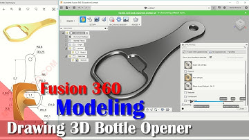 Learn Fusion 360 modeling 3d Bottle Opener Tutorial For Beginner
