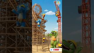Dinosaur Team! 🦖👷‍♂️ Building  Roller Coaster! T-Rex Excavator Crane Adventure lulubee