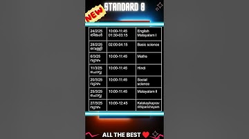 2024- 2025 | class 8 Revised exam time table  #class8 #exam #new #examtimetable