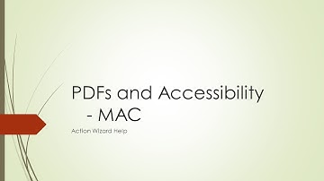 MAC - PDF Action Wizard and Accessibility