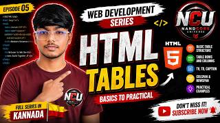 HTML Tables in Kannada 🔥 | Rows, Columns, TH, TD | Web Development EP 05