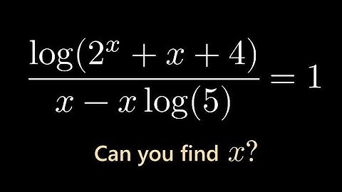 Can You Solve This Log Eqn? It