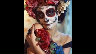 Sugar Skull Catrina Halloween Makeup Сахарный череп макияж на Хеллоуин Sugar Skull Catrina Halloween Makeup Сахарный череп макияж на Хеллоуин