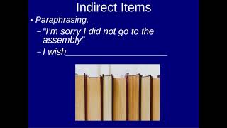 Direct Indirect items for Language Assessment