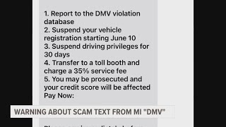 Another text scam is going around, pretending to be Michigan DMV