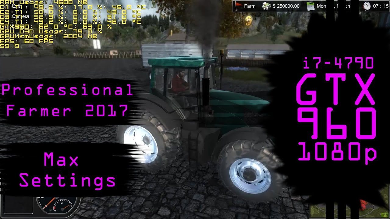 Professional Farmer 2017 max settings