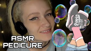 ASMR - big sis gives you a pedicure roleplay (sudsy + lather sounds) 🧼🧽🧴