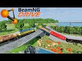 😈SAME TRACK JUMP TRAIN AND CRASHES HIGHT SPEED CROS REALISTIC ACTION FOR BEANG DRIVE