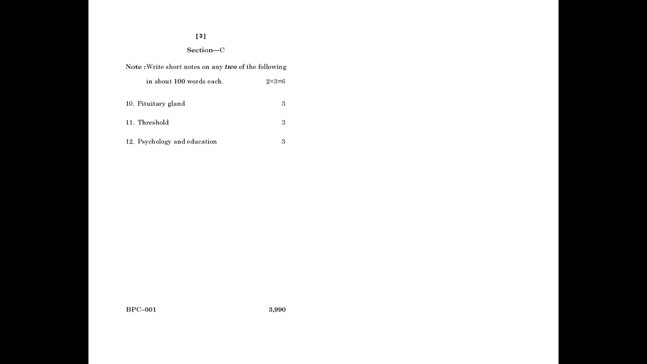 BPC - 001  June 2021 Question Paper