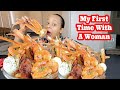 GIANT JUICY SHRIMP + JUMBO CRAB LEGS SEAFOOD BOIL MUKBANG!