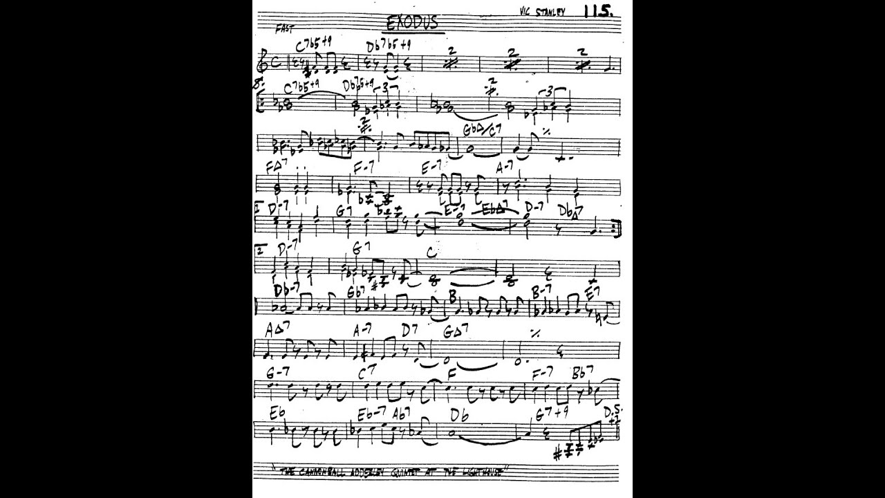 BACKING TRACK - EXODUS 8 bar intro (Vic Stanley, Cannonball) C 280 BPM SWING