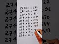 Write The Table Of 274 In 19 Second Only Maths Mathshack Mathstricks Study Care0 