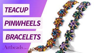 How to Make Beaded Bracelets with Czech Glass Teacup and Diamond Beads