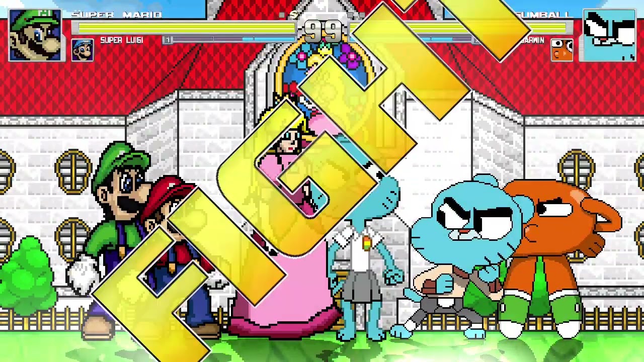MUGEN: Mario, Luigi and Princess Peach VS Gumball, Darwin and Nicole Watterson (Requested)