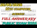12th Computer Science Answer key 2026 | Today 26-03-26| Public Exam 2O26