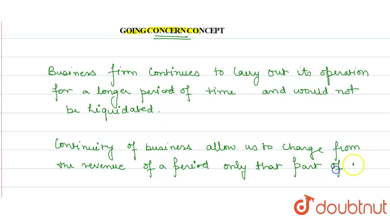 Going Concern Concept Youtube