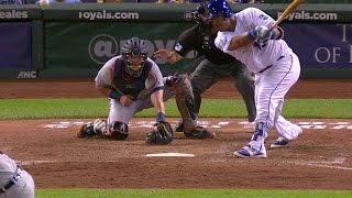 DET@KC: Perez doubles to plate two runs in the 7th