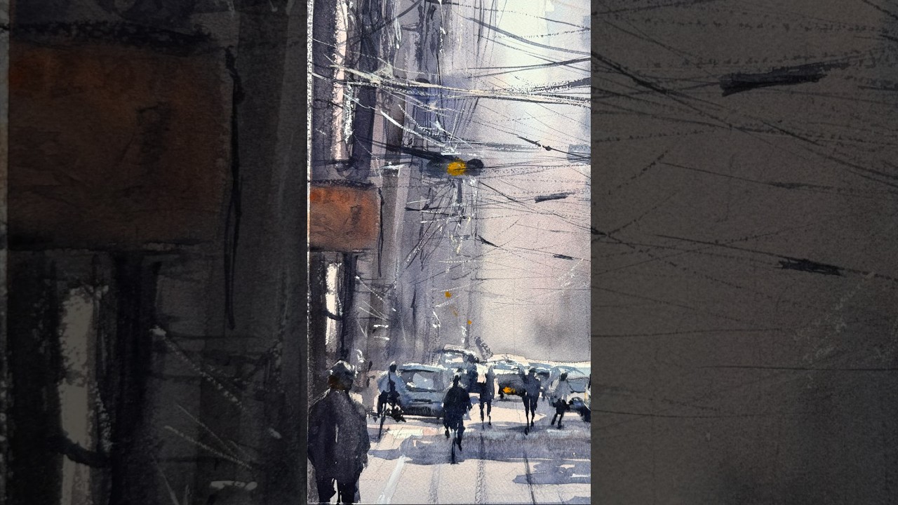 東京の通り道 × 透明水彩 / Tokyo Back Street × Watercolor #shorts