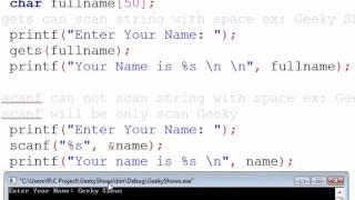 56. Difference between scanf and gets in C Programming (Hindi)