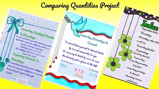 Maths Project For Class 7 / Percentage / Comparing Quantities Chapter 8
