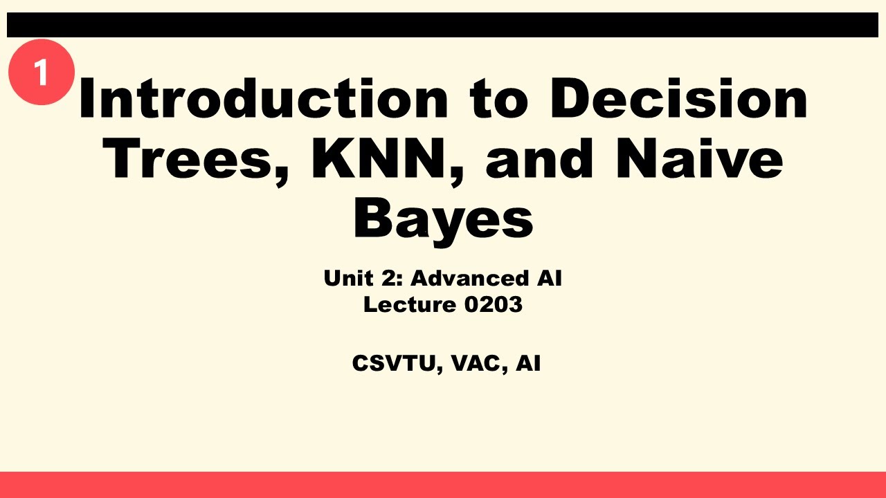 Value Added Course, CG, AI, Advanced AI, Introduction Decision Trees, KNN & Naive Bayes, U-2, Lec-3