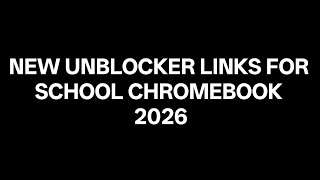 NEW Rare Unblocked Links 2026 | Unblocked Websites for School Chromebook 2026!