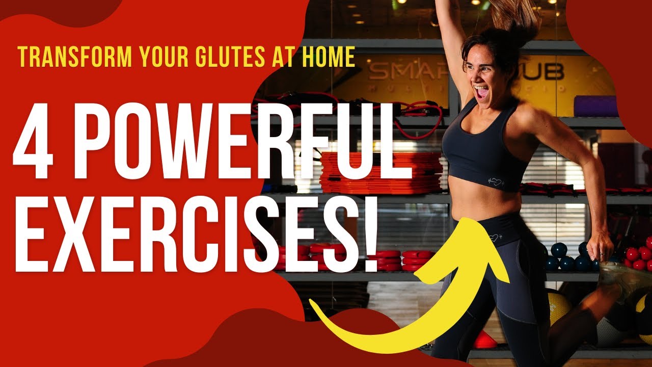 GLUTE EXERCISES 💪💪 4 POWERFUL EXERCISES AT HOME YouTube