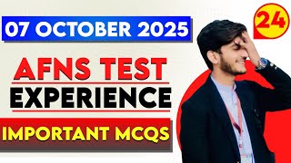 AFNS today test experience MCQs 2025|Afns test experience 2025|Afns 06 October experience 2025
