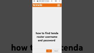 how to find tenda router username and password ll #router