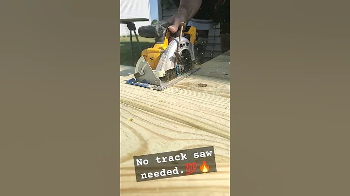 how to cut a straight decking line no track saw needed! Be a carpenter! #skills #carpentry #dewalt