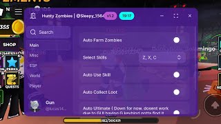 New Hunty Zombies Script Auto Farm Auto Skills Free Key