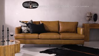 Remington 3 Seater Leather couch - Sahara