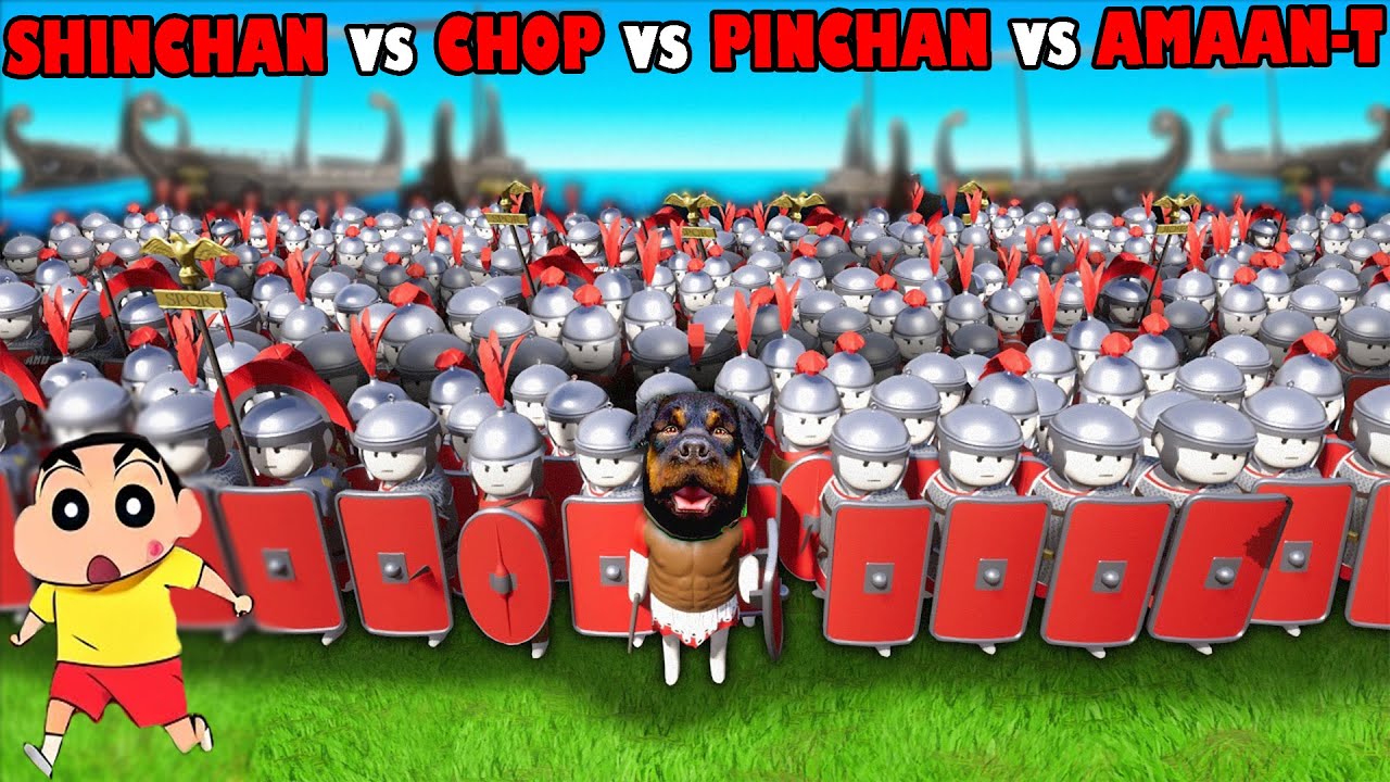 BIGGEST BATTLE of PINCHAN vs CHOP vs SHINCHAN vs AMAAN-T in SHIELDWALL   AMAAN-T